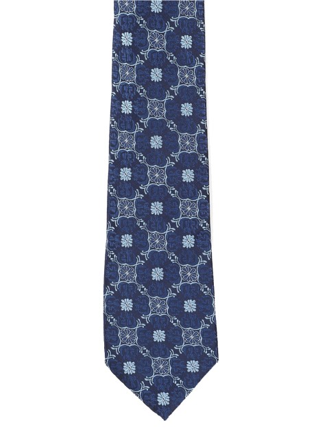 

Peter England Men Navy Blue Woven Design Broad Tie