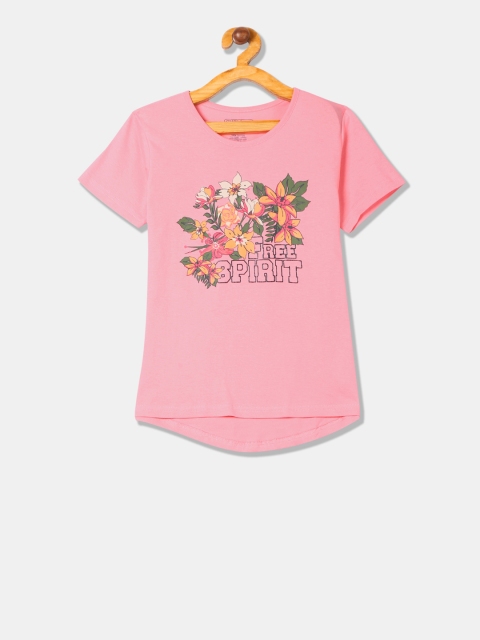 

Cherokee Girls Pink Printed Round Neck T-shirt