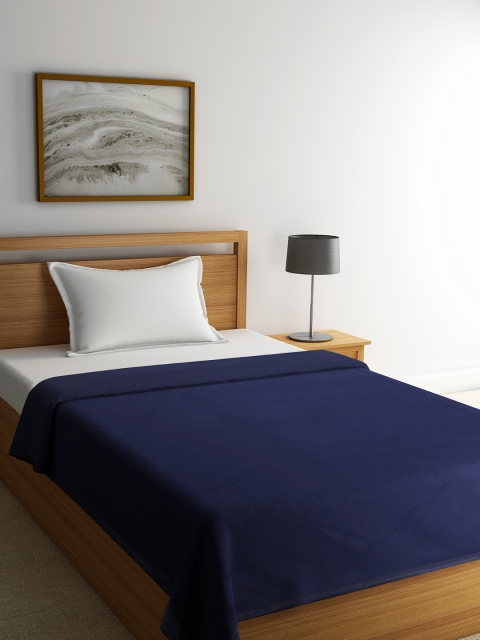 

STELLAR HOME Blue Solid AC Room 230 GSM Single Bed Blanket