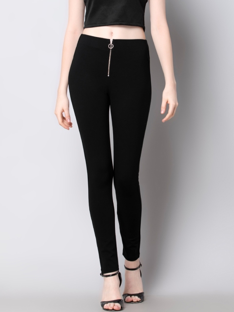 

FabAlley Women Black Solid High-Rise Skinny-Fit Jeggings