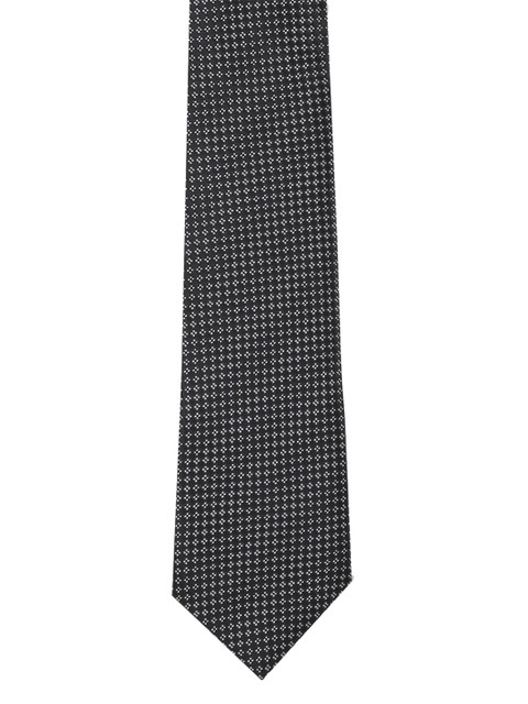 

Peter England Men Black Woven Design Broad Tie