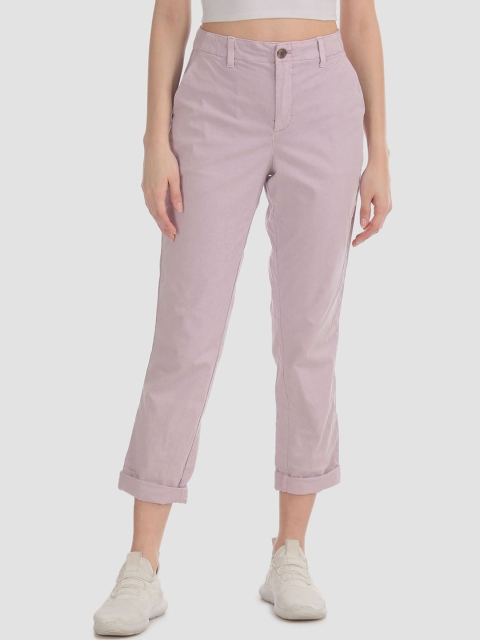 

GAP Women Lavender Girlfriend Twill Stripe Chinos