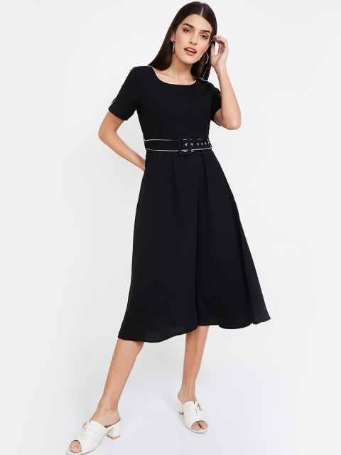

CODE by Lifestyle Women Black Solid Fit and Flare Dress