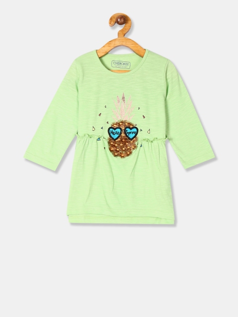 

Cherokee Girls Green Applique Detailed Top