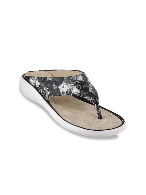 

WALKWAY Women Black & Grey Printed Sandals