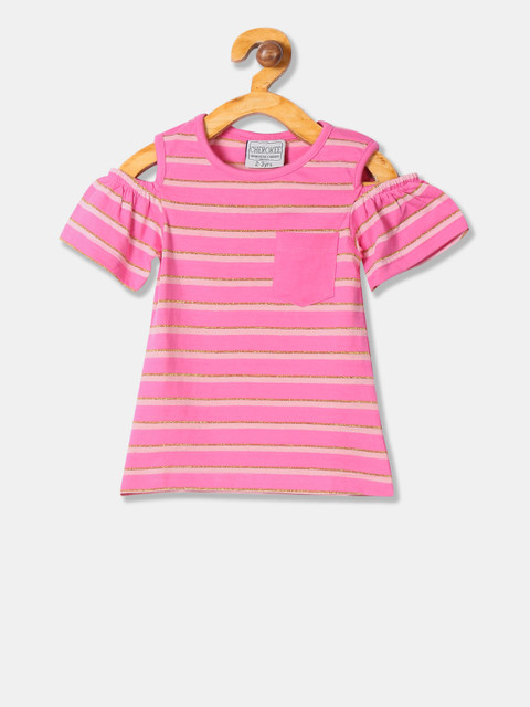 

Cherokee Girls Fuchsia Pink Striped Top