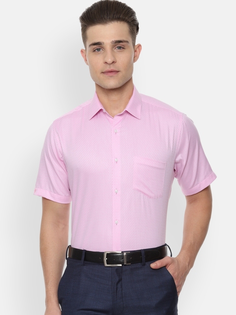 

Van Heusen Men Pink Regular Fit Self Design Formal Shirt