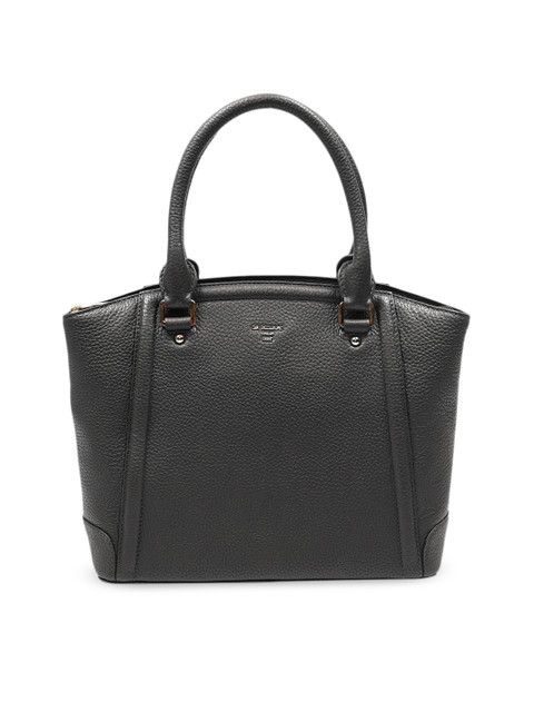 

Da Milano Black Textured Leather Handheld Bag
