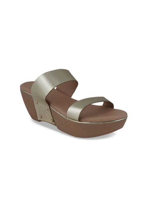 

pelle albero Women Gunmetal-Toned Solid Wedges, Metallic