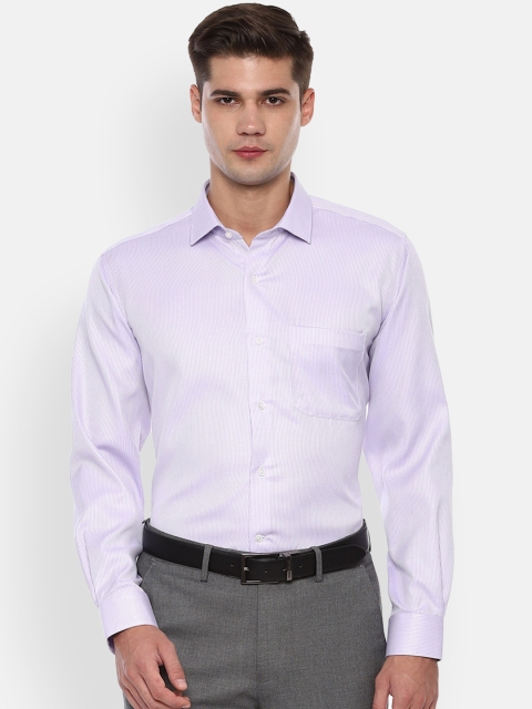 

Van Heusen Men Lavender Regular Fit Self Design Formal Shirt