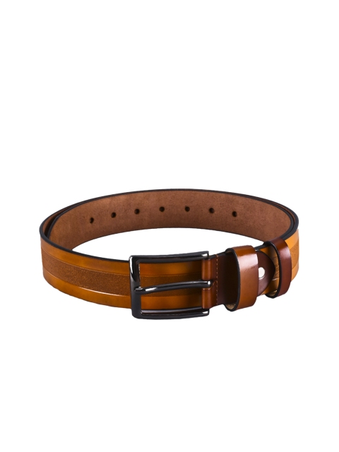 

BuckleUp Men Tan Brown Solid Leather Belt