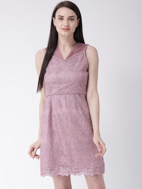 

Latin Quarters Women Pink Self Design Sheath Dress
