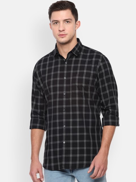 

Van Heusen Sport Men Black & White Checked Slim Fit Casual Shirt