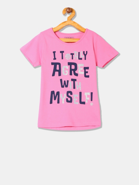 

Cherokee Girls Pink Printed Round Neck T-shirt