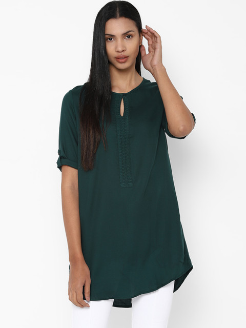 

Allen Solly Woman Green Solid Tunic