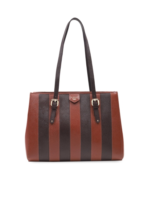 

Da Milano Brown Striped Leather Shoulder Bag