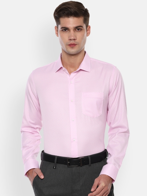 

Van Heusen Men Pink Checked Slim Fit Formal Shirt