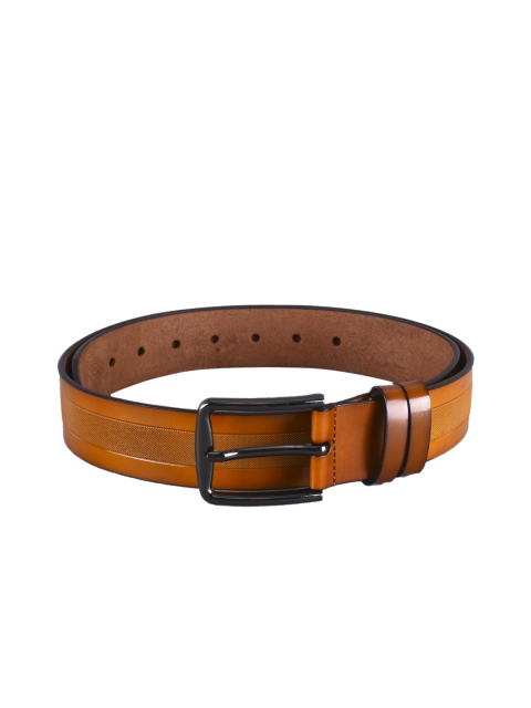 

BuckleUp Men Tan Brown Solid Leather Belt