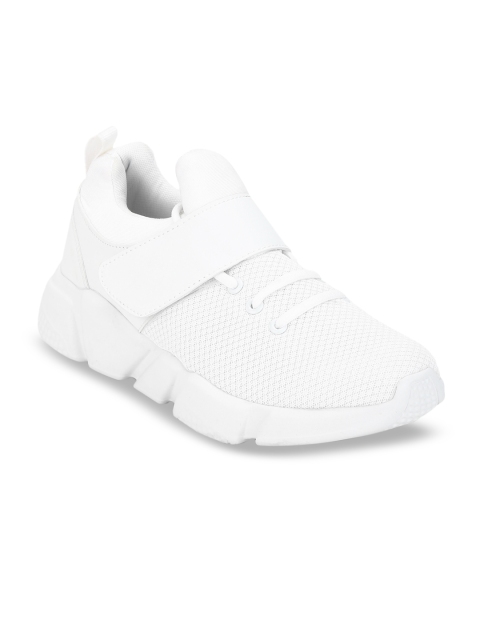 

Truffle Collection Men White Solid Textile Mid-Top Flatform Sneakers