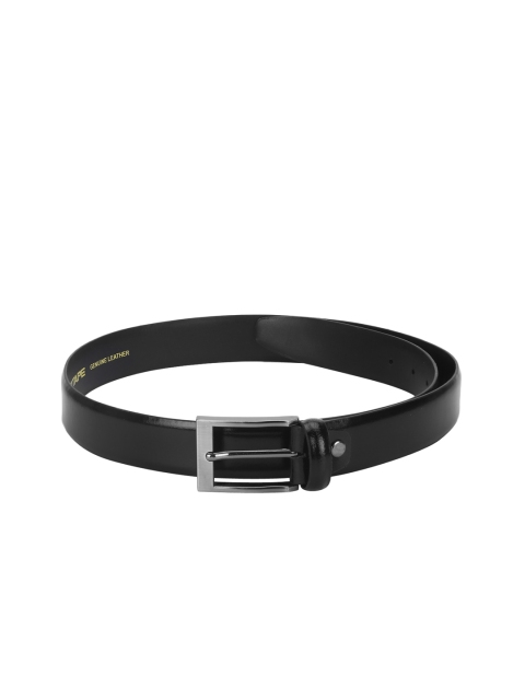 

Red Tape Men Black Leather Solid Belt