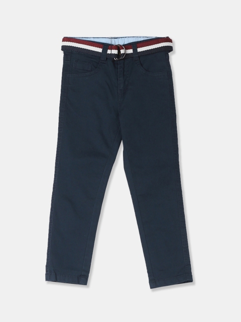 

Cherokee Boys Navy Blue Regular Fit Solid Regular Trousers