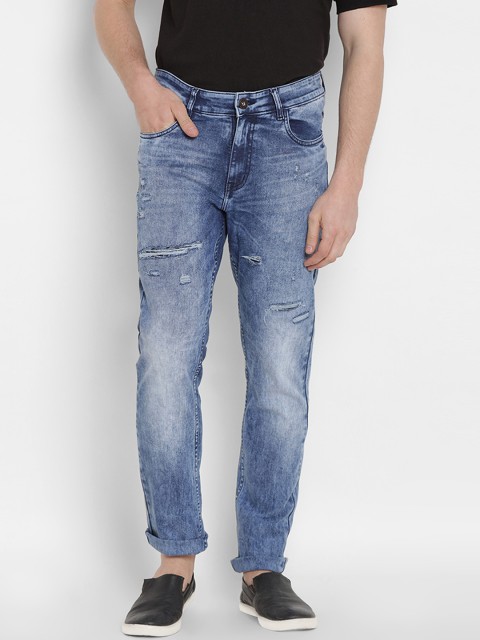 

Dais Men Blue Slim Fit Mid-Rise Low Distress Stretchable Jeans