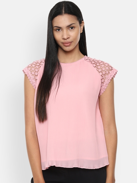 

Van Heusen Woman Pink Self Design Top