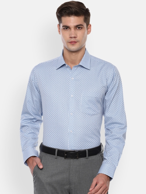 

Van Heusen Men Blue Regular Fit Checked Formal Shirt