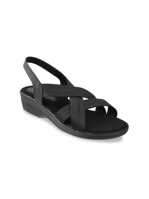 

WALKWAY Women Black Solid Open Toe Flats