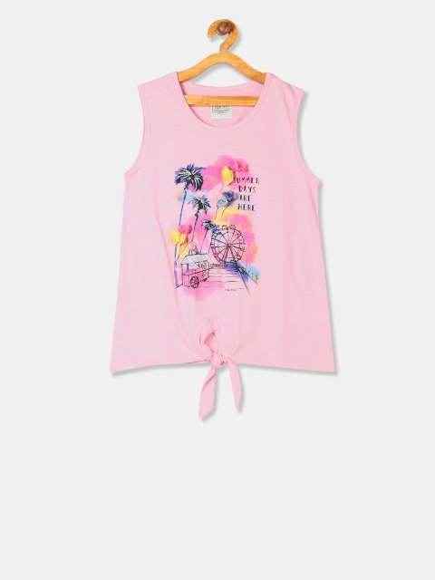 

Cherokee Girls Pink Printed Top