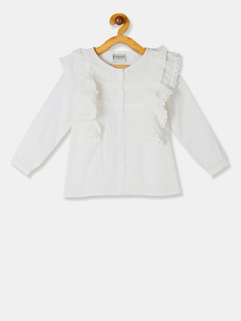 

Cherokee Girls White Self Design Top