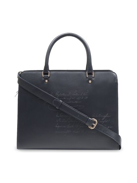 

Da Milano Blue Printed Leather Handheld Bag
