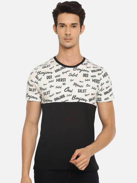

BLISTON Men Black & White Printed Round Neck T-shirt