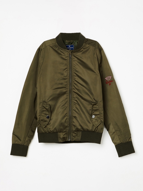 

Fame Forever by Lifestyle Girls Solid Bomber Jacket, Olive