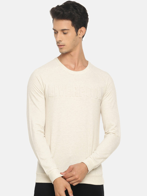 

BLISTON Men Beige Self Design Pullover Sweatshirt