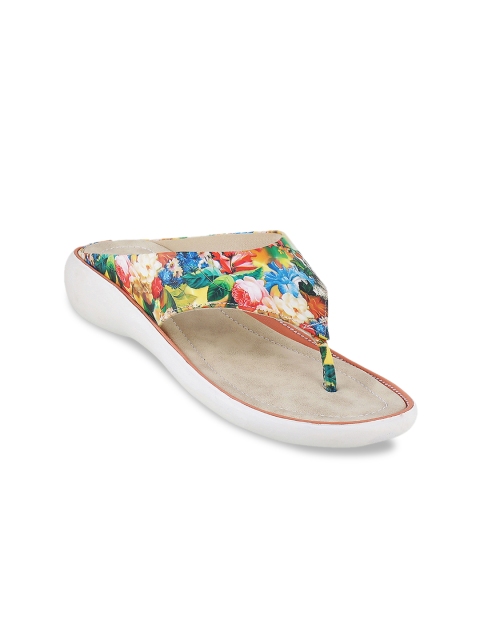

WALKWAY by Metro Women Peach-Coloured & Blue Printed Sandals