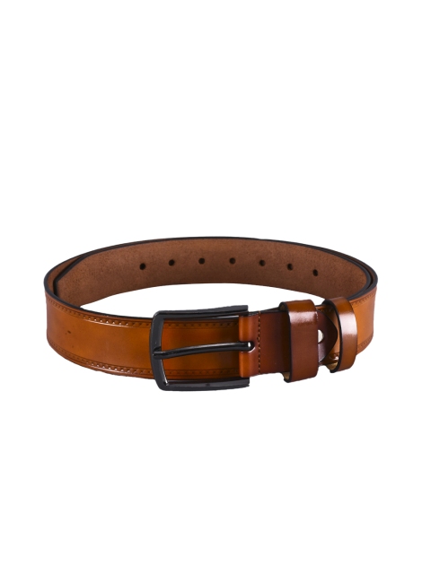 BuckleUp Men Tan Brown Solid Leather Belt
