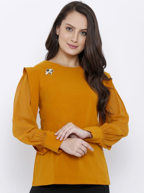 

Soie Women Mustard Yellow Solid Top