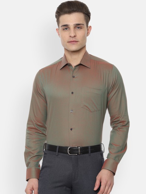 

Van Heusen Men Green Slim Fit Self Design Formal Shirt