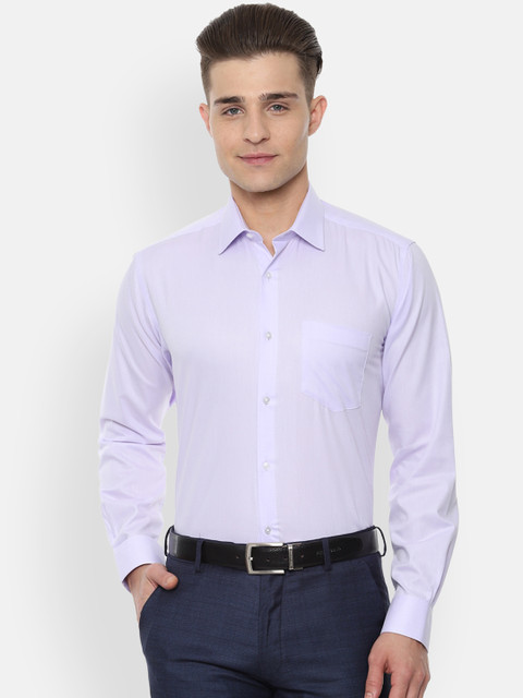 

Van Heusen Men Lavender Solid Regular Fit Formal Shirt