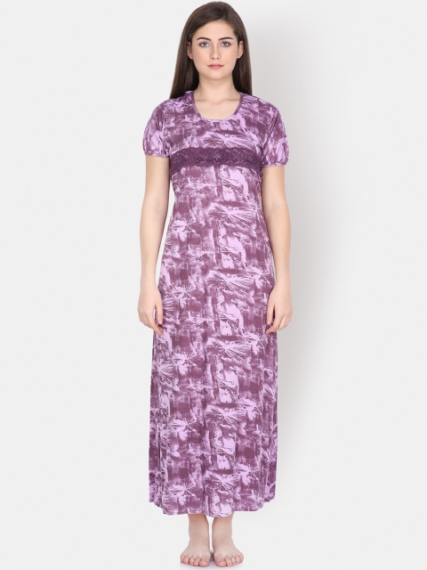 

Klamotten Purple Printed Feeding Nightdress