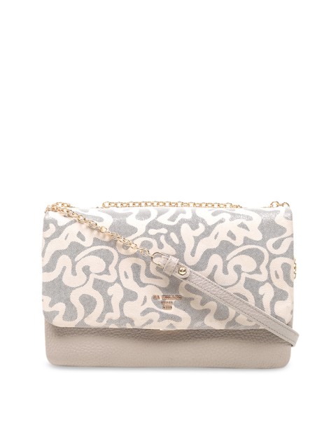 

Da Milano Beige & Grey Printed Leather Sling Bag