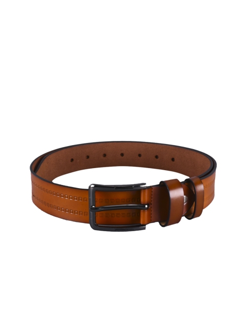 

BuckleUp Men Tan Brown Textured Leather Belt