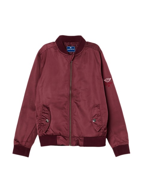 

Fame Forever by Lifestyle Girls Solid Bomber Jacket, Maroon