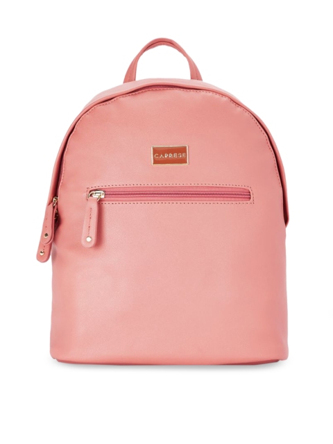 

Caprese Women Peach-Coloured Solid Backpack