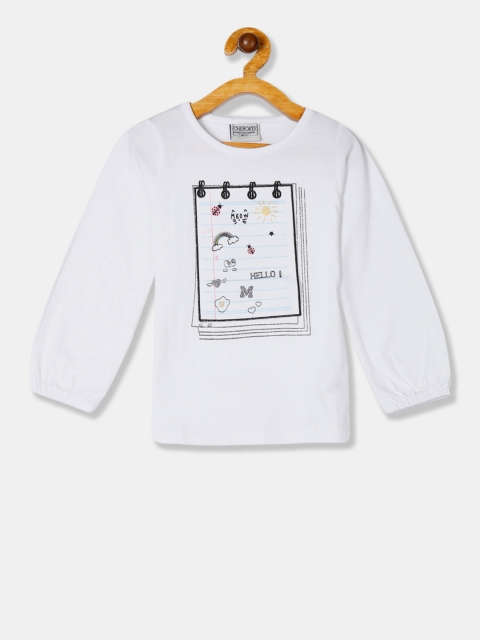 

Cherokee Girls White Printed Round Neck T-shirt