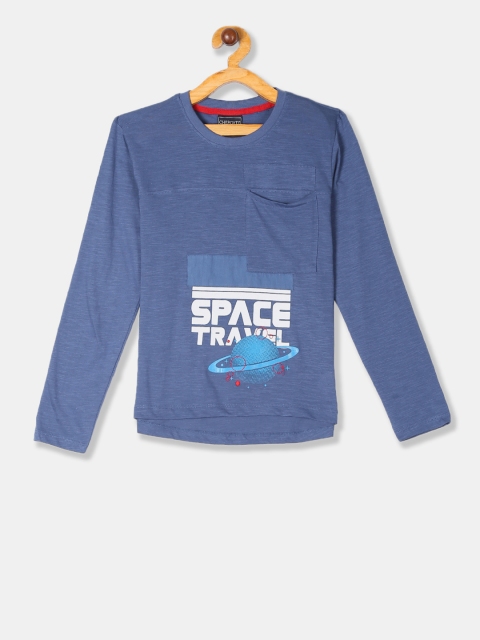

Cherokee Boys Blue & White Printed Round Neck T-shirt