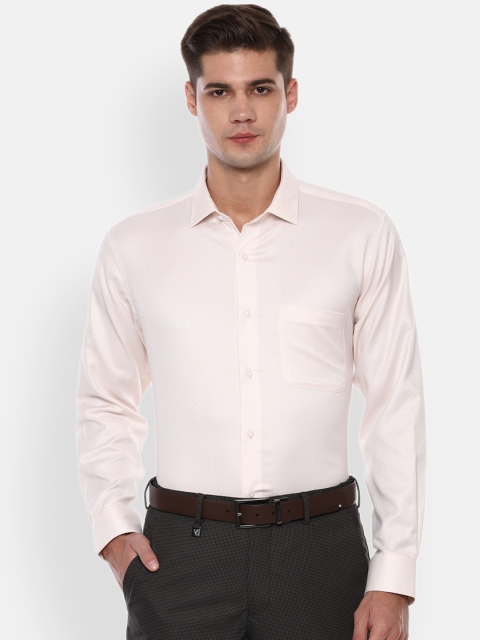 

Van Heusen Men Cream-Coloured Regular Fit Solid Formal Shirt