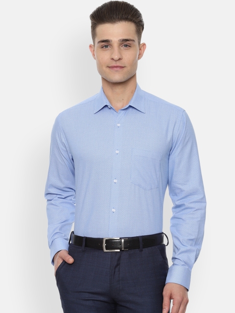 

Van Heusen Men Blue Regular Fit Self Design Formal Shirt
