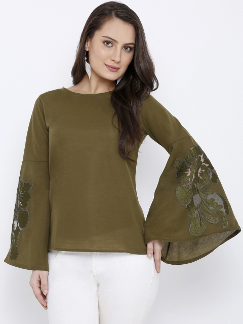 

Soie Women Olive Green Solid Top